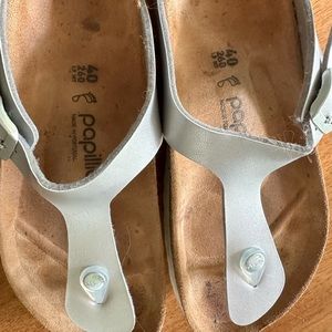 Papillo Birkenstock Silver Wedge